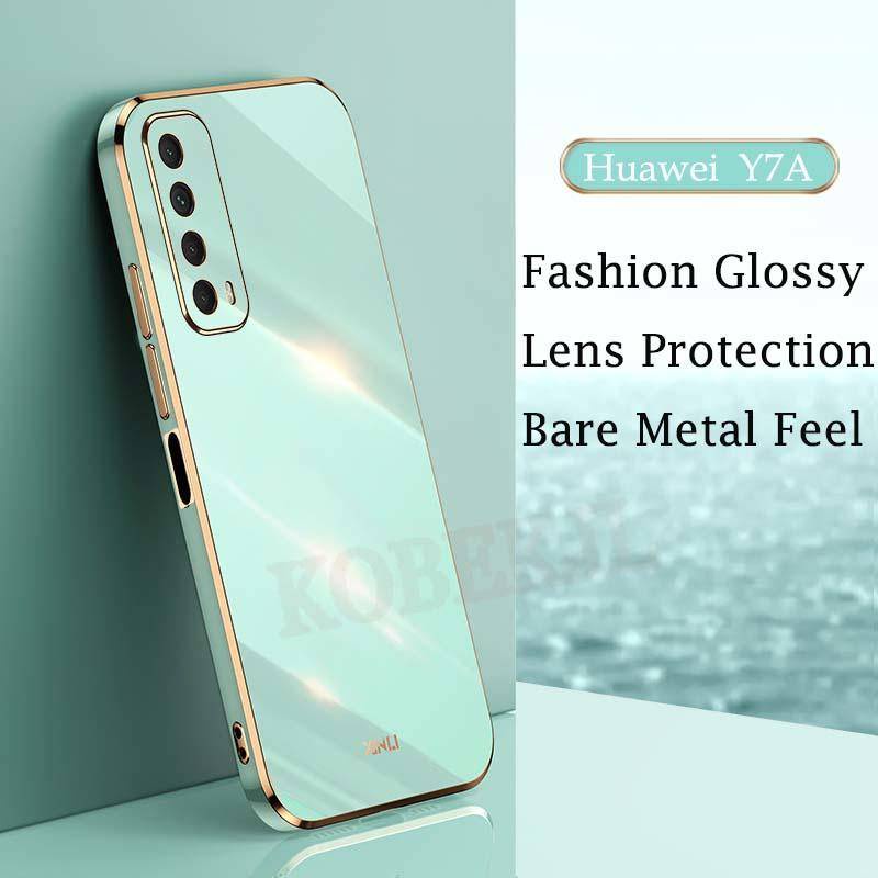 Ốp lưng mạ bóng siêu mỏng Huawei Y7A Vỏ bảo vệ silicon mềm Huawei Y7A Y8P Y6P Y9S Ymax HuaweiY7A Vỏ 