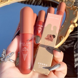 [Hàng mới về] Son kem lì MAGIC CASA lâu trôi lên màu chuẩn thiết kế hình que kem dễ thương