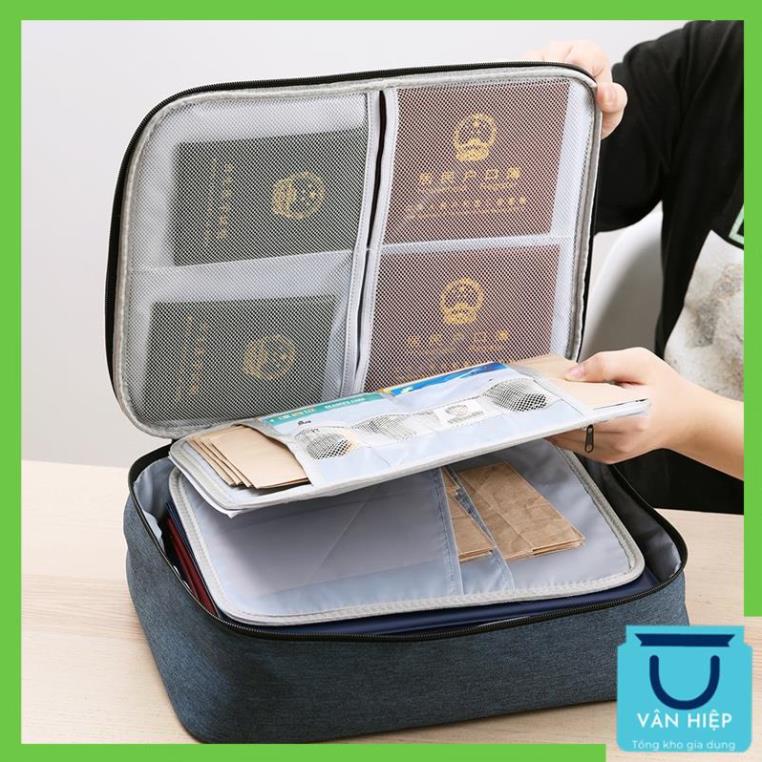 Túi đựng tài liệu nhiều lớp xách tay, hộ chiếu đa năng du lịch, bao bảo vệ đồ, thẻ