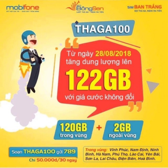 Sim vào mạng Mobifone thaga100 tặng tháng đầu