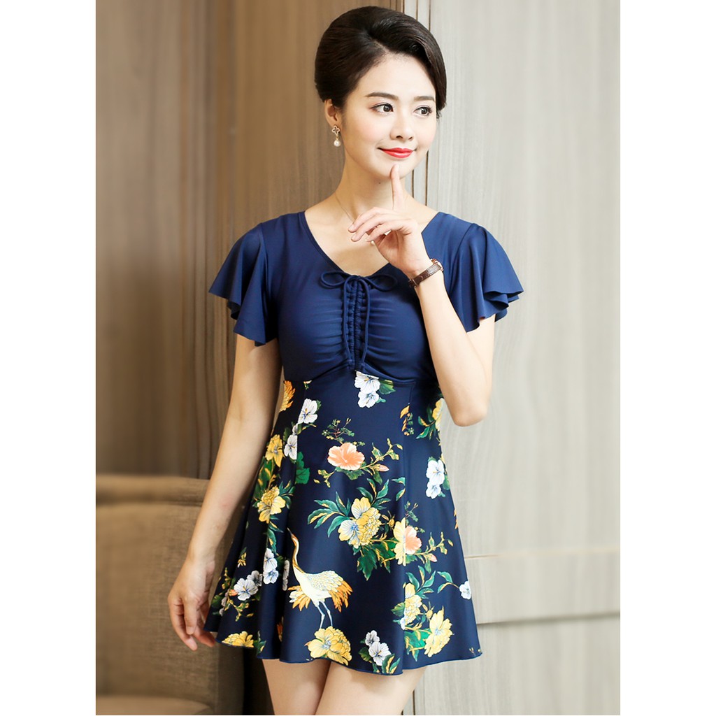 Bộ Đồ Bơi Trung Niên Che Phủ Bụng - Quần Áo Tắm Cho Mẹ Có Bigsize
