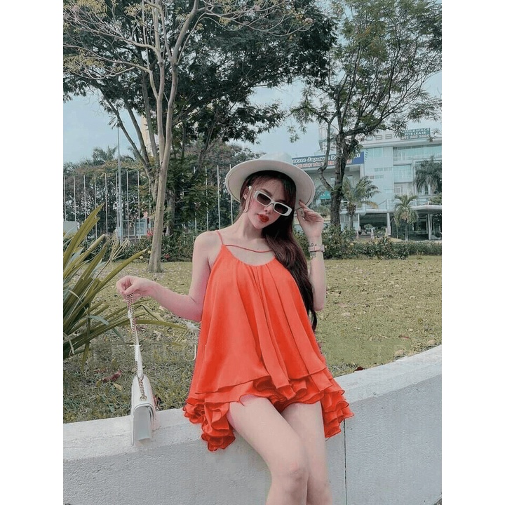 ÁO 2 LỚP GIẤU QUẦN FORM RỘNG KHOÉT LƯNG DỄ THƯƠNG CHẤT LIỆU VOAN CHIFFON yummyfashion1