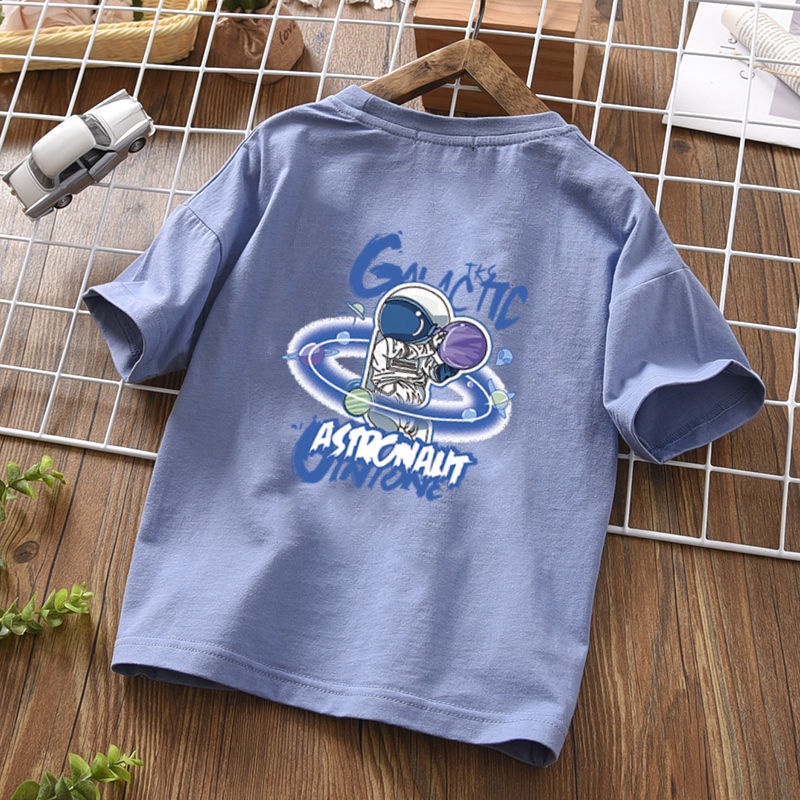 Áo Thun 100% Cotton Tay Ngắn Cổ Thuyền Mùa Hè Cho Bé Trai Từ 3 Đến 4 Đến 5 Đến 6 Đến 7 Đến 8 Đến 9 Đến 10 Đến 11 12 Tuổi