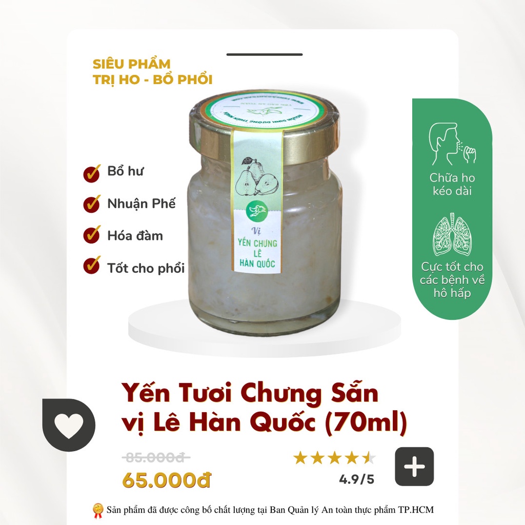 Yến chưng Lê hàn quốc