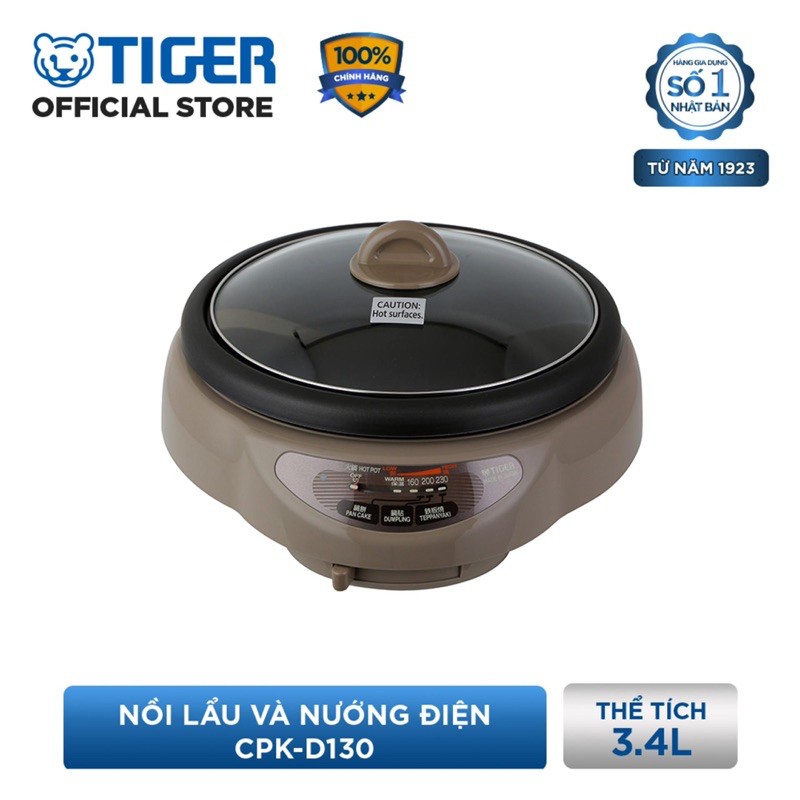 NỒI LẨU ĐIỆN TIGER CPK-D130 CÓ NƯỚNG ĐA NĂNG NHẬP KHẨU NHẬT BẢN