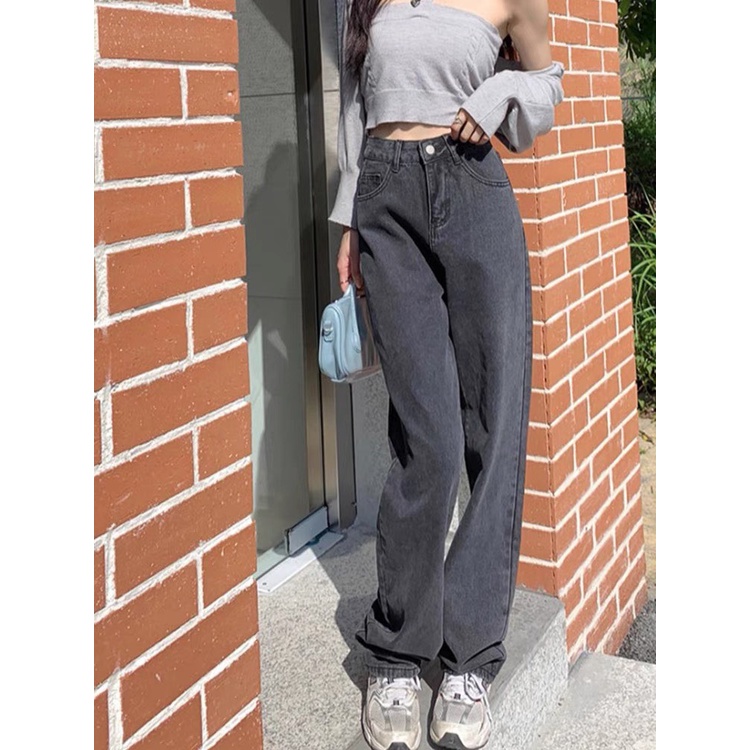 Quần jeans nữ ống rộng GUGUNO