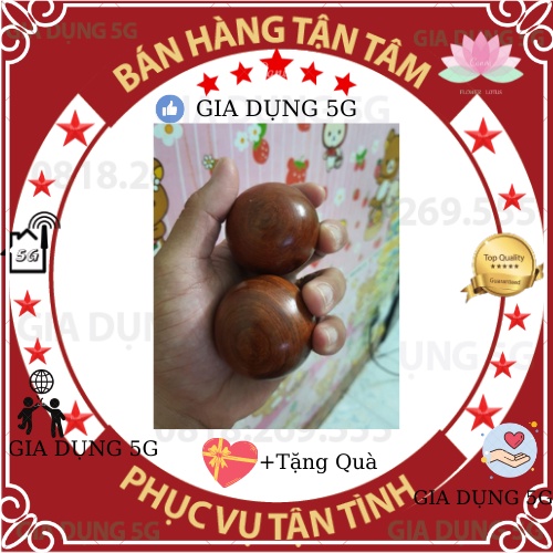 Bi cầu lăn tay gỗ hương (Massage huyệt đạo bàn tay) - Đường kinh 5mm.