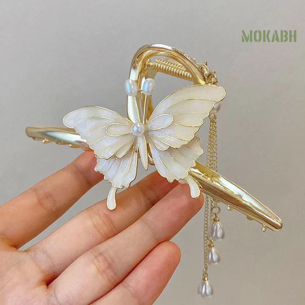 < Kẹp Tóc Dạng Móng Vuốt Tua Rua Dài Trang Trí Hình Bướm Tinh Tế Chống Trượt Chất Lượng Cao Cho Nữ >