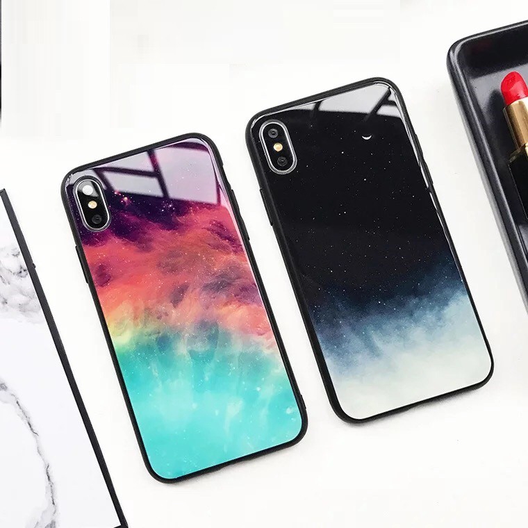 Ốp lưng mặt kính cường lực họa tiết trời sao cho Samsung Note 10 Plus S9 S10 Plus Note 8 Note 9 | BigBuy360 - bigbuy360.vn