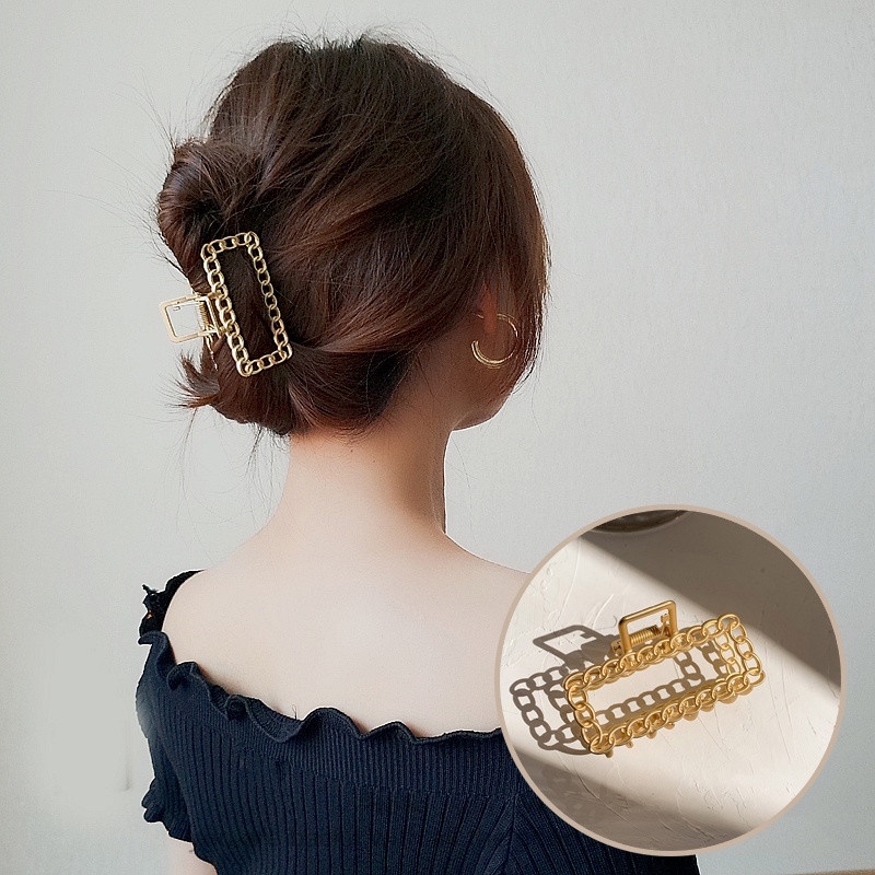 Kẹp tóc càng cua Hàn Quốc nữ đẹp hottrend kim loại cỡ size lớn iLita cặp búi tóc dễ thương cào 10 răng, 14 răng