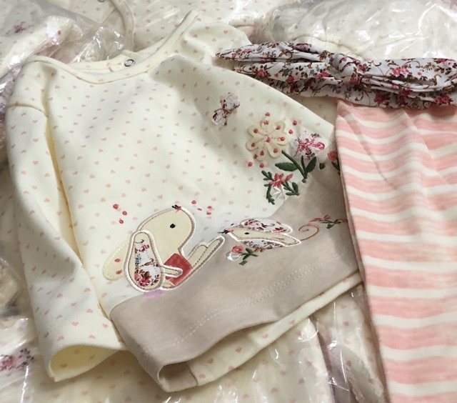 Set bé gái 3 chi tiết bộ dài kèm băng đô 9M-4Y