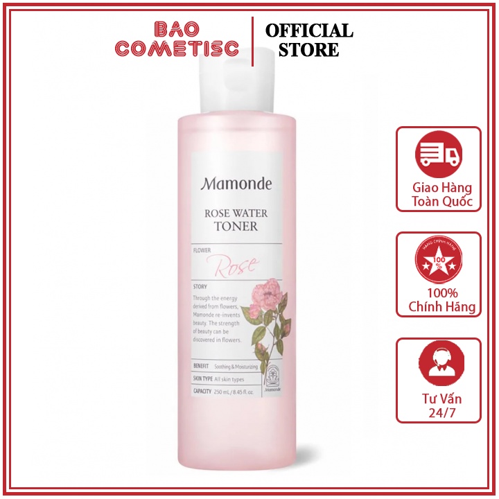 Nước Tẩy Trang - Nước Tẩy Trang Hoa Hồng - Nước Tẩy Trang Mamonde Rose Water Toner 250ml