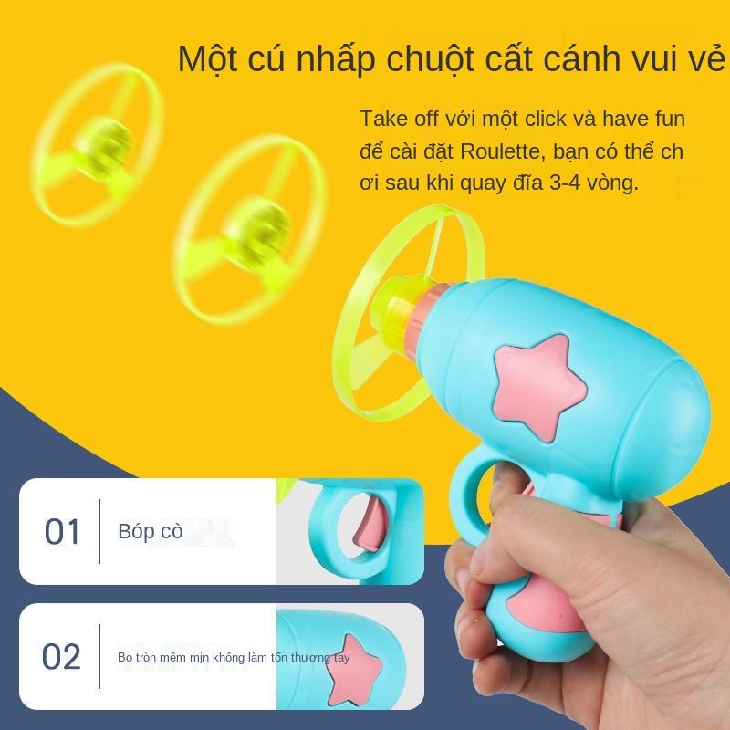 Đồ chơi máy bắn chong chóng, đĩa bay phát sáng dành cho trẻ em
