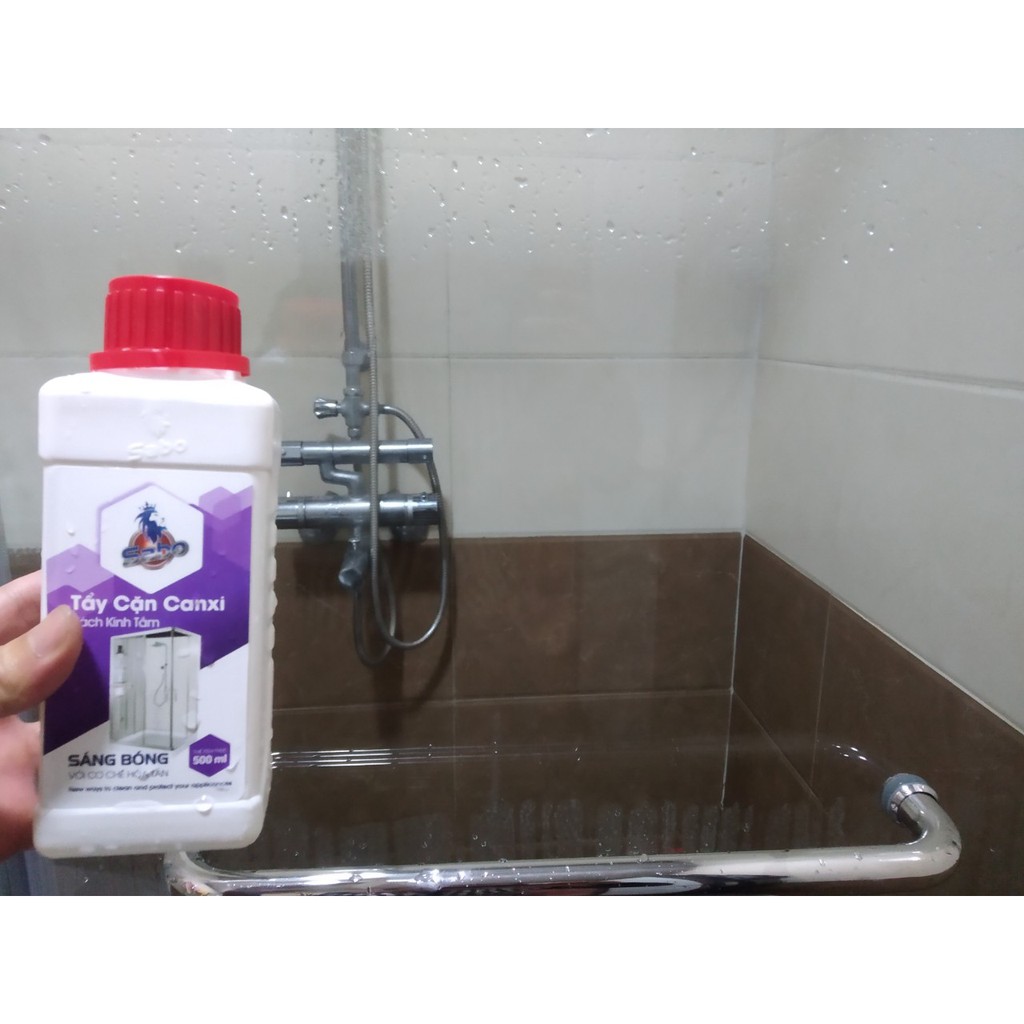 Nước tẩy kính bị cáu cặn canxi, vảy cá, ố đục lâu năm Sabo-K chai 500ml không mùi