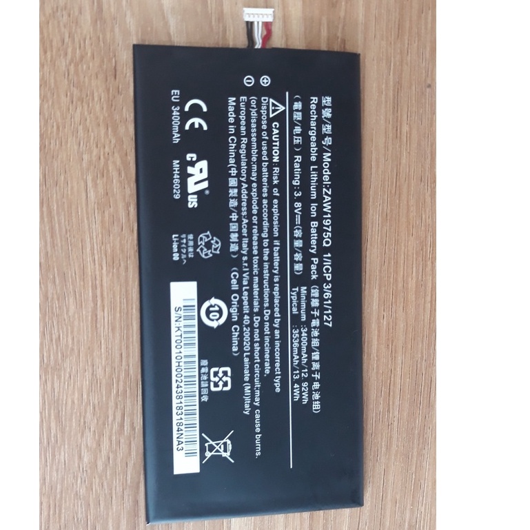 PIN MÁY TÍNH BẢNG Acer Iconia Tab 7 A1-713 ZAW1975Q hàng zin tháo máy sức khỏe good