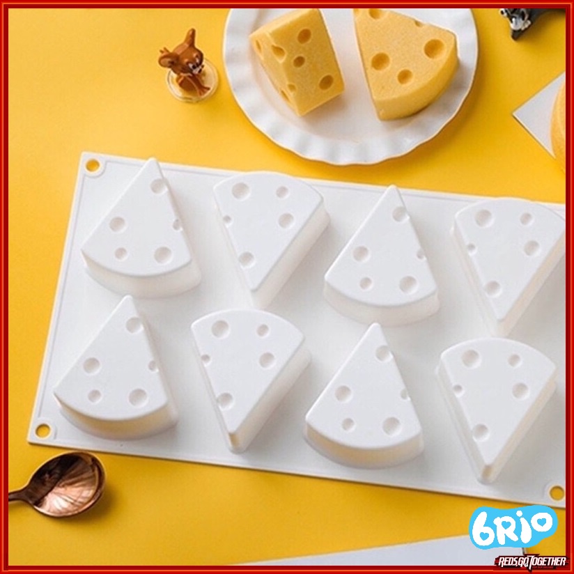 Khuôn silicon 8 ô hình phô mai làm thạch rau câu/pudding cho  bé ăn dặm