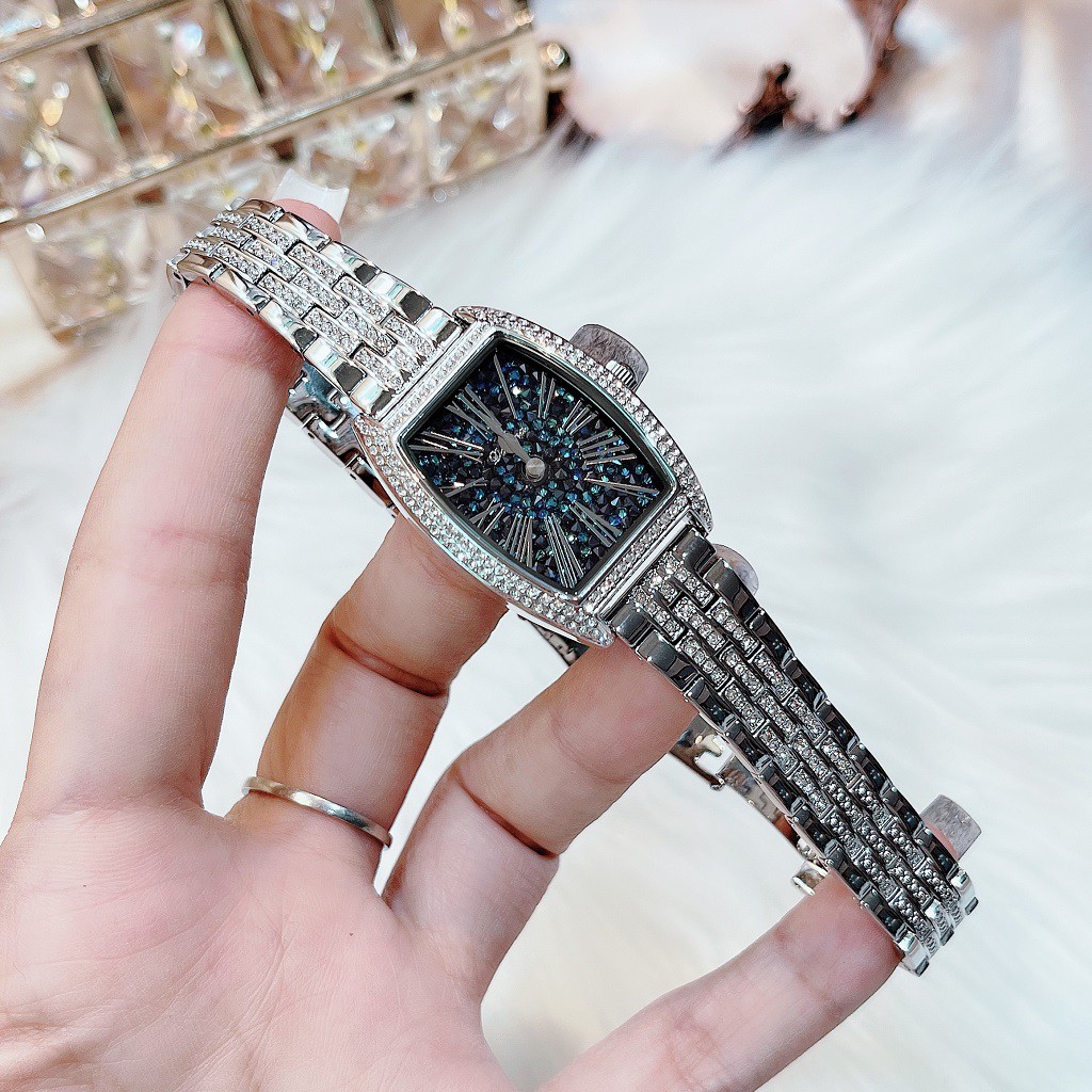 Set Đồng Hồ Davena Nữ D31630 Silver Với 3 Dây Da Authentic