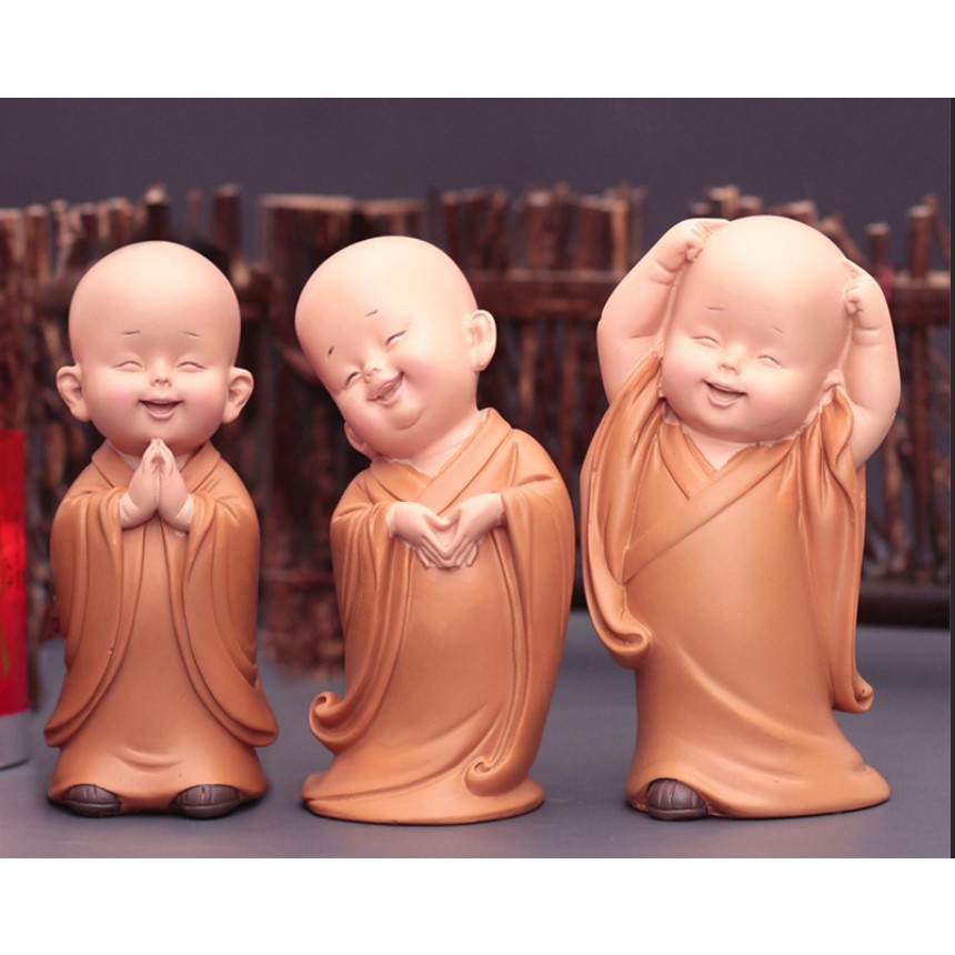 Tượng Chú Tiểu 12 Biểu Cảm Dễ Thương,Đáng Yêu Mang Lại An Nhiên,Mô Hình Chú Tiểu Trang Trí Bàn Làm Việc, Bàn Học