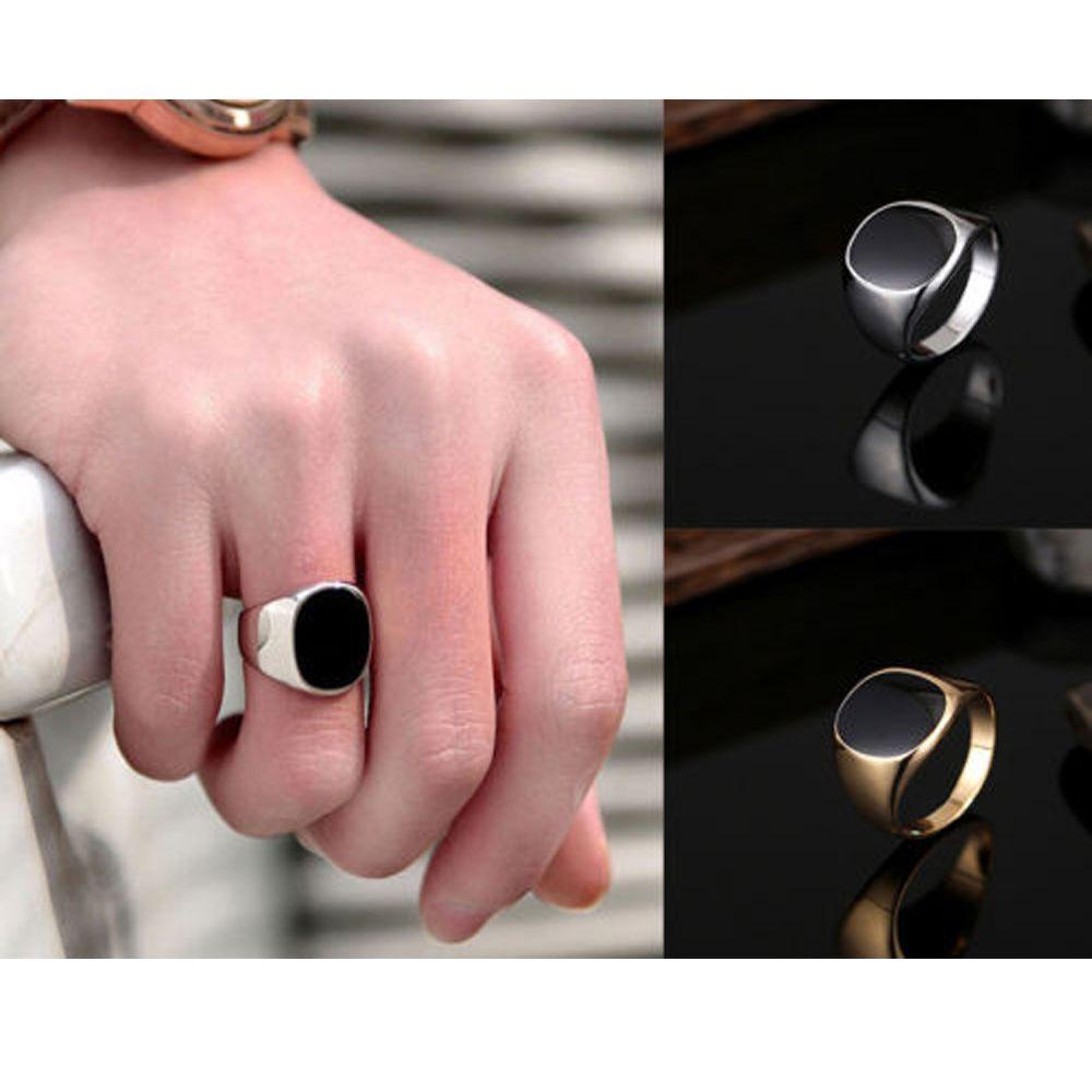 Nhẫn Nam Size 8-12 OKDEALS Hot|Màu Sắc Rắn Đánh Bóng Cổ Điển