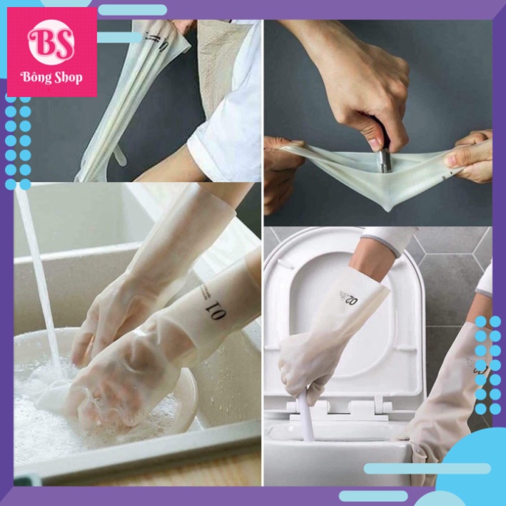 Găng Tay cao su đặc Siêu Dai nấu Làm Vườn Cắt Không Đứt