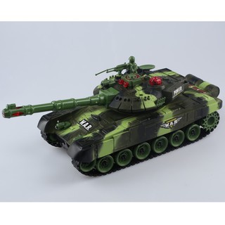 XE TĂNG CHIẾN ĐẤU ĐIỀU KHIỂN TỪ XA 360 ĐỘ WAR TANK GIẬT BẮN NHƯ THẬT CÓ ÂM THANH,ĐÈN VÀ SẠC (DÀI 35CM RỘNG 20CM)