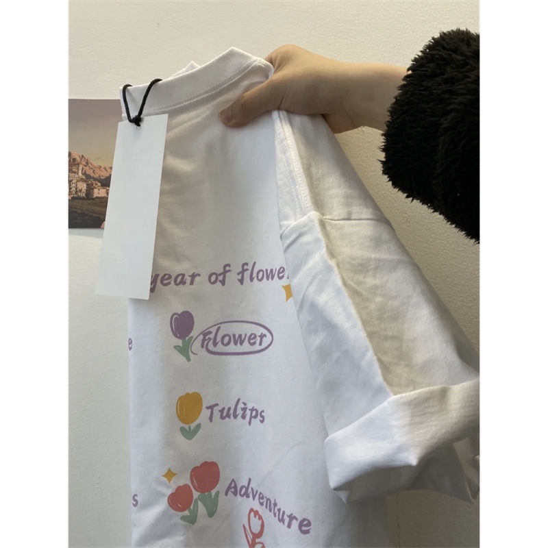 Áo Thun 100% cotton Tay Ngắn Phong Cách Hàn Quốc Hàng Mới Mùa Hè 2022 Dành Cho Bạn Nữ