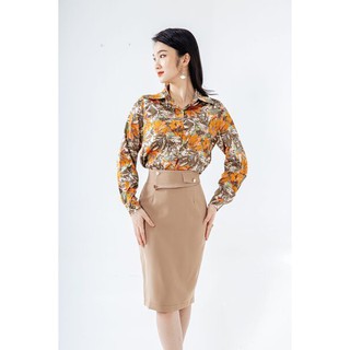Chân váy ôm cạp lệch cài 2 cúc