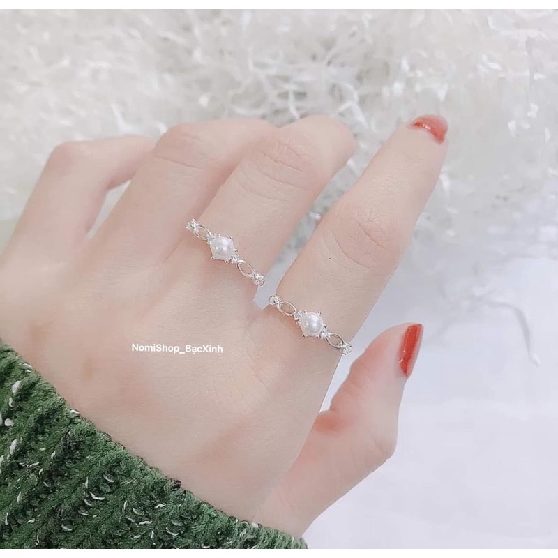 Nhẫn nữ xinh freesize Điểm nhấn Trai xinh xắn, Nhẹ nhàng tinh tế Mainomi Shop Bạc Xinh