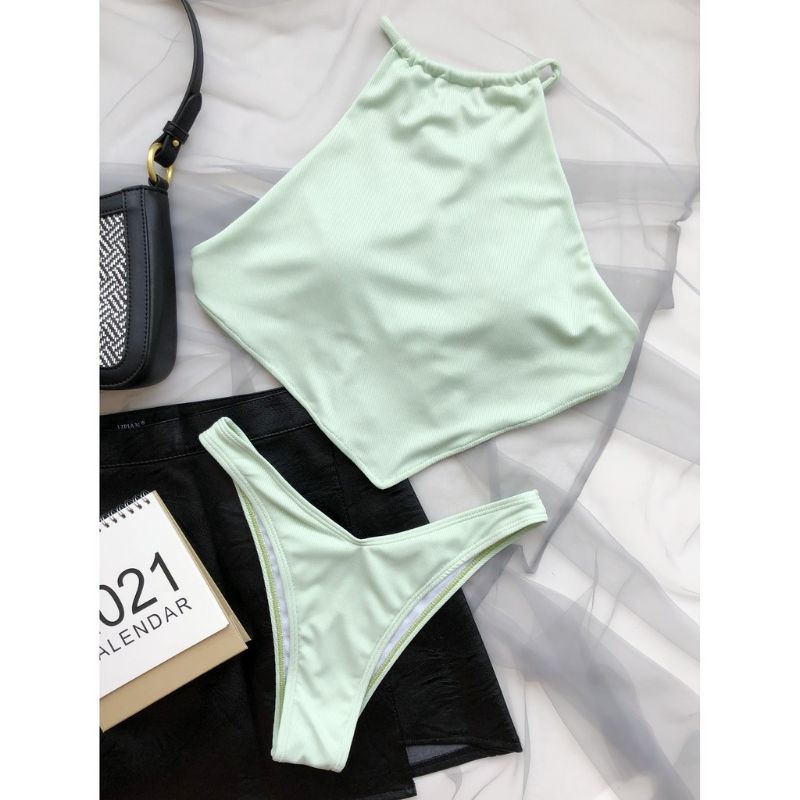 Bikini Pastel Áo Cổ Yếm Mặc Được 2 Kiểu