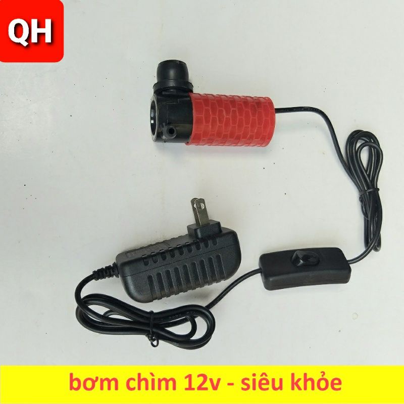 Máy bơm nước chìm mini 12V - 2A, Bơm dùng cho cắt rãnh tường