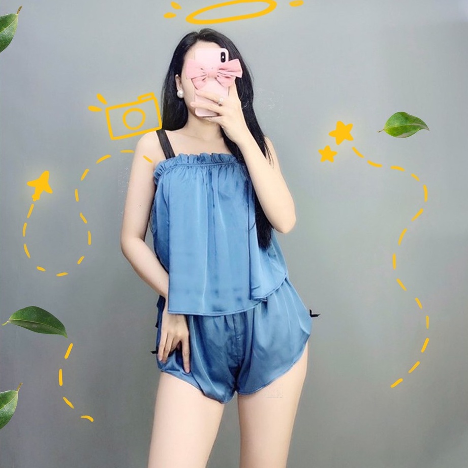 Đồ ngủ nữ sexy bigsize nữ phi lụa cao cấp 2 dây mặc nhà gợi cảm SAMSU FX02