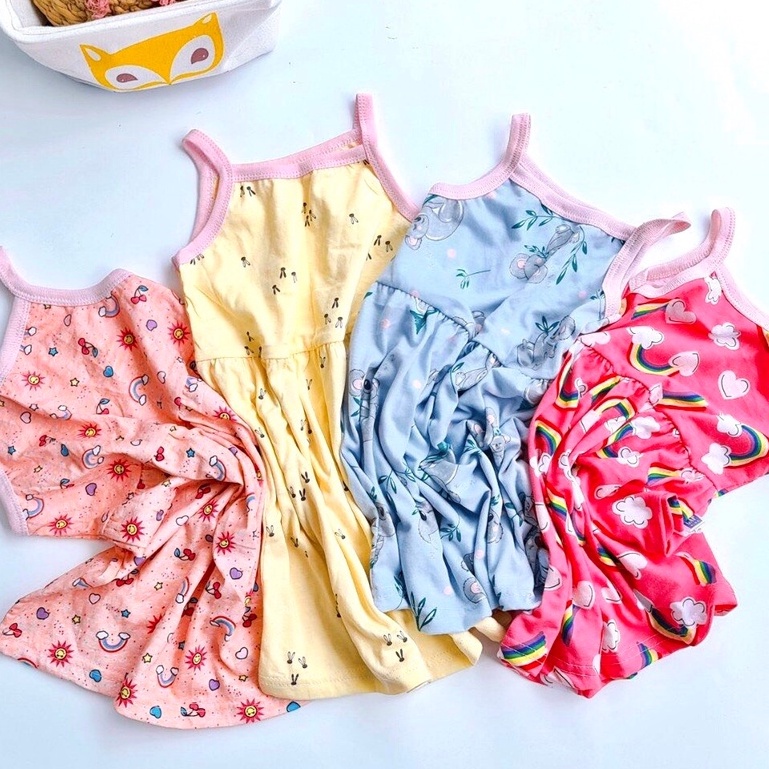 Combo 5 Váy hai 2 dây cho bé gái mùa hè (mẫu ngẫu nhiên) size 1 - 5 tuổi MINTSCLOSET Mint's Closet - GV0060