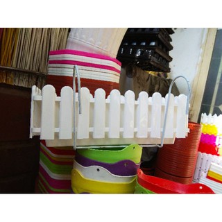 Bộ Combo Chậu nhựa hàng rào tròn + giá sắt treo chậu hàng rào size to 45cm