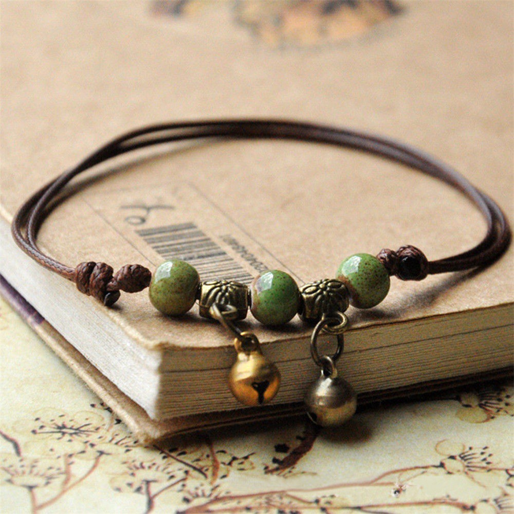 Lắc Chân Đính Hạt Và Chuông Thời Trang Đi Biển Cho Nữ Mua 1 Tặng 1