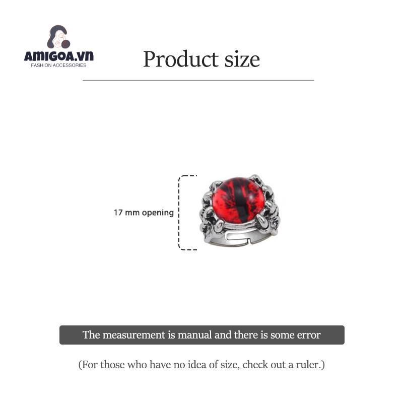 ✨✨Nhẫn hở có thể điều chỉnh hình móng vuốt rồng mắt quỷ phong cách punk vintage