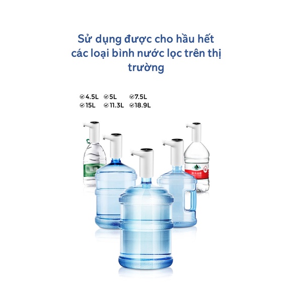 Vòi Bơm Nước Tự Động Đa Năng Smart Pump, Đầu Bơm Thông Minh Rót Nước Rảnh Tay Từ Binh Lọc. TidoHome WP01