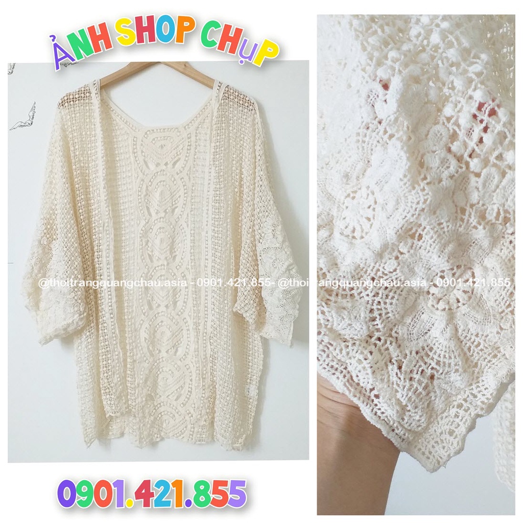 Áo khoác len bikini, Áo Kimono áo choàng đi biển #HH1368