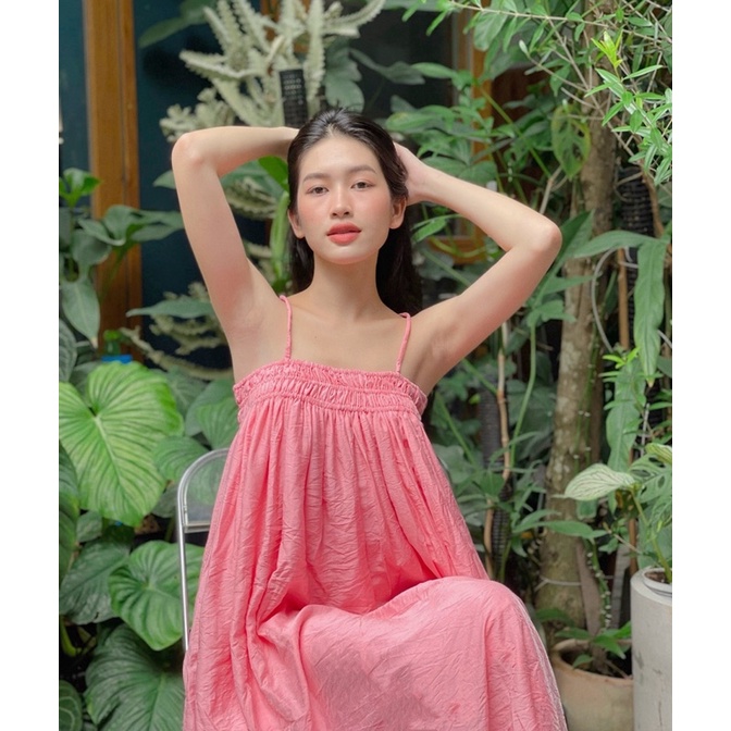 Đầm 2 dây màu pastel ngọt ngào