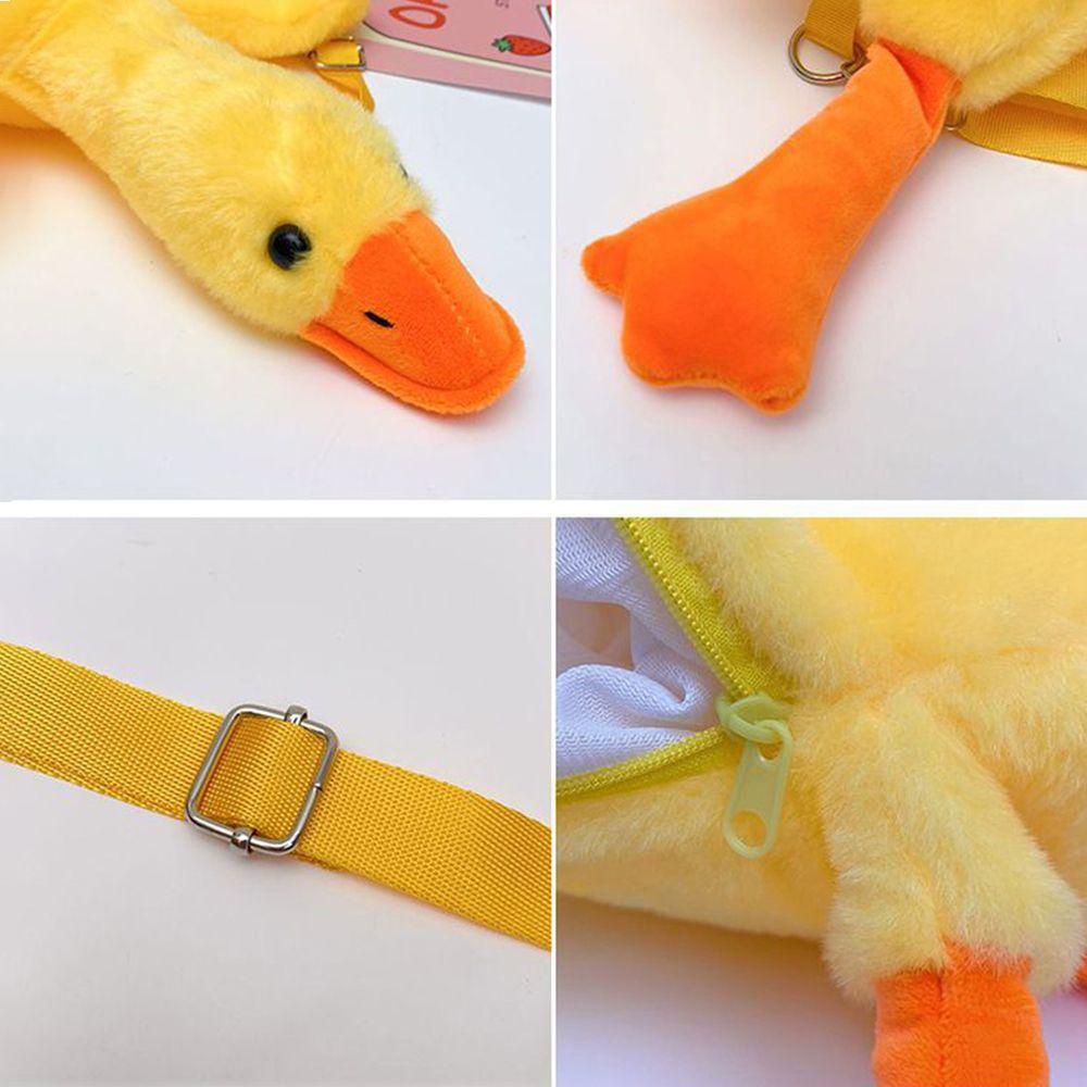 Túi Đeo Chéo Bằng Polyester Phối Lông Họa Tiết Hoạt Hình Phong Cách Hàn Quốc Dễ Thương Cho Bé Gái