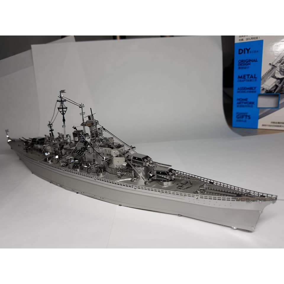 Chưa Ráp Mô Hình Thép 3D Tàu Chiến Thiết Giáp Hạm Hải Quân Đức Piececool Bismarck Battleship