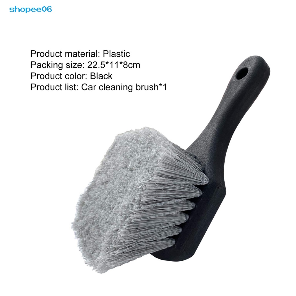 Cọ vệ sinh vành bánh xe hơi tay cầm ngắn màu xám