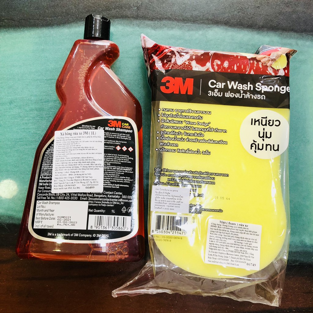 NƯỚC RỬA XE BỌT TUYẾT ĐẬM ĐẶC - PH CÂN BẰNG - NHIỀU BỌT 3M CAR WASH SHAMPOO 1 LIT 305860 (TẶNG BỌT BIỂN RỬA XE 3M)