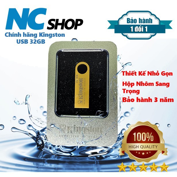 USB Kingston 32gb giá rẻ, chính hãng thiết kế nhỏ gọn, vỏ kim loại chống nước bảo hành 36 tháng