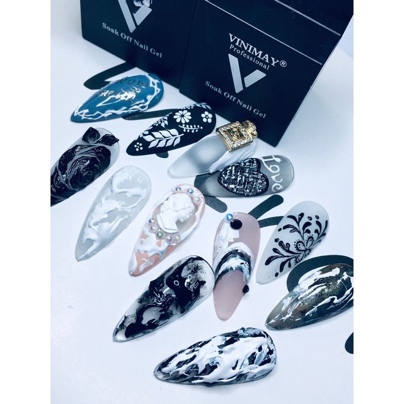 Gel vẽ tạo hình siêu đặc gel xi măng vinimay trắng đen