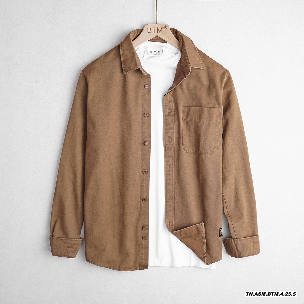 Aó sơ mi nam kaki BTN chính hãng (Chất vải kaki co dãn,form đứng,Hàng Vnxk) | BigBuy360 - bigbuy360.vn