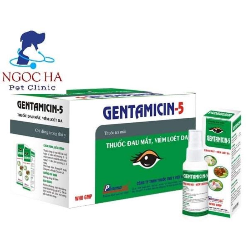 (Lẻ 1 chai) Gentamicin-5 – Trị Đau Mắt, Viêm Loét Da loại lọ 10ml