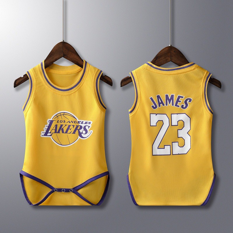 Bộ áo liền quần phong cách bóng rổ in số áo Kobe/ Jordan/ James/ Irving/ Jersey thời trang cho bé sơ sinh