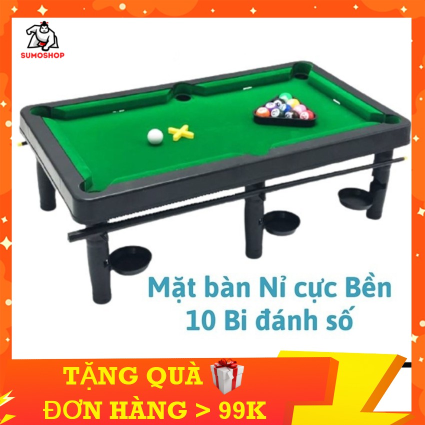 Bi a Mini - 10 viên Bida Đánh Số - Mặt bàn Nỉ không bong- Kích thước 44*25*15 cm - SUMOSHOP86