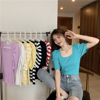 Áo khoác tay ngắn dệt kim cổ điển croptop 8682