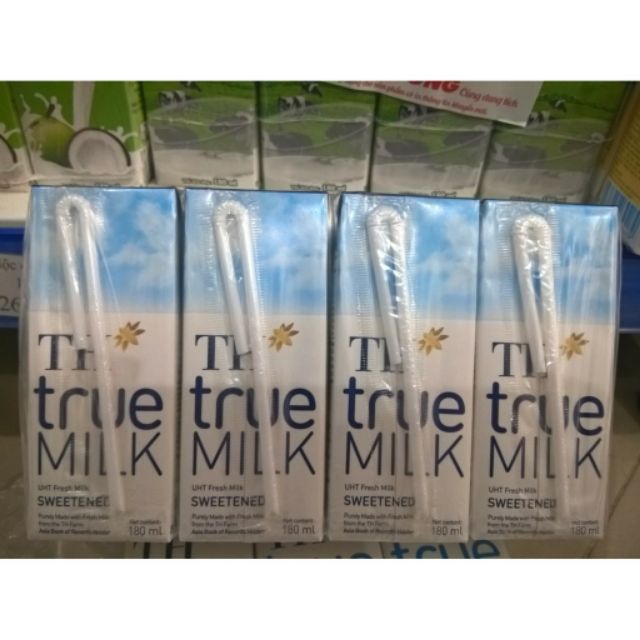 Sữa TH true milk 180ml có đường sét 2 vỉ